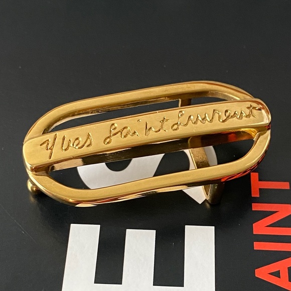 VTG 18 & 24k plated YSL Yves Saint Laurent buckle - Picture 1 of 11